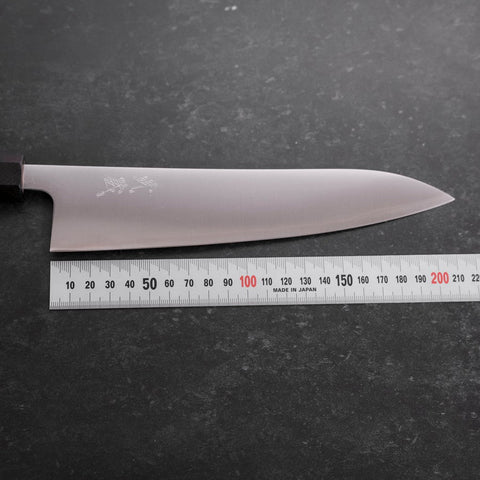 Gyuto Silver Steel #3 Polished Walnut Handle 210mm (8.3”)-[Musashi]-[Japanese-Kitchen-Knives]