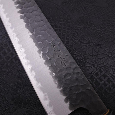 Gyuto Stainless Clad Aogami-Super Kurouchi Tsuchime Buffalo Magnolia Handle 240mm-Aogami Super-Kurouchi-Japanese Handle-[Musashi]-[Japanese-Kitchen-Knives]