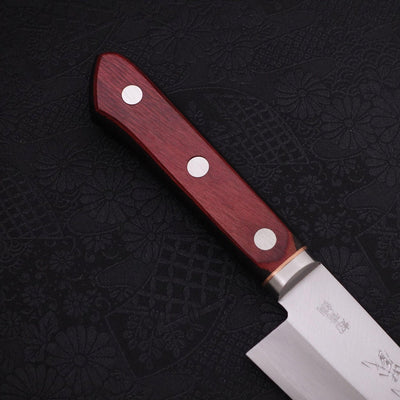 Gyuto Stainless Clad Aogami-Super Polished Red Western Handle 180mm-Aogami Super-Polished-Western Handle-[Musashi]-[Japanese-Kitchen-Knives]
