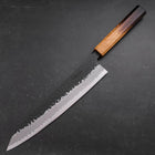 Gyuto Stainless Clad Blue Super Kurouchi Tsuchime Yaki Urushi Handle 240mm (9.4”)-[Musashi]-[Japanese-Kitchen-Knives]