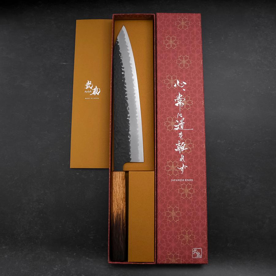 牛刀 青紙スーパー 黒打槌目 欅柄 240mm – MUSASHI