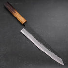 Gyuto Stainless Clad Blue Super Kurouchi Tsuchime Yaki Urushi Handle 240mm (9.4”)-[Musashi]-[Japanese-Kitchen-Knives]
