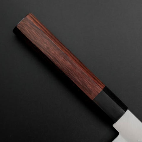 Gyuto Stainless Clad Blue Super Polished Shitan Handle 180mm (7”)-[Musashi]-[Japanese-Kitchen-Knives]