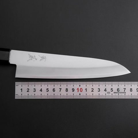 Gyuto Stainless Clad Blue Super Polished Shitan Handle 180mm (7”)-[Musashi]-[Japanese-Kitchen-Knives]
