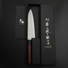 Gyuto Stainless Clad Blue Super Polished Shitan Handle 180mm (7”)-[Musashi]-[Japanese-Kitchen-Knives]