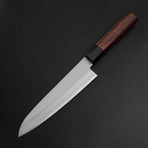 Gyuto Stainless Clad Blue Super Polished Shitan Handle 180mm-[Musashi]-[Japanese-Kitchen-Knives]