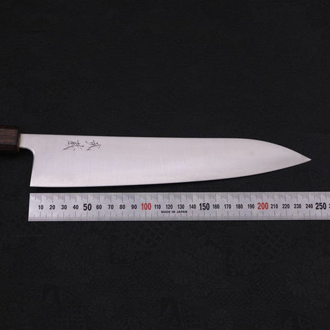 Gyuto Stainless Clad Blue Super Polished Sumi Urushi Handle 240mm (9.4”)-[Musashi]-[Japanese-Kitchen-Knives]