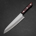 Gyuto Stainless Clad Blue Super Polished Western Black Red Handle 180mm (Tsuba-nashi)-[Musashi]-[Japanese-Kitchen-Knives]