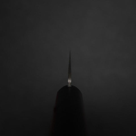 Gyuto Stainless Clad Blue Super Polished Western Black Red Handle 180mm (Tsuba-nashi)-[Musashi]-[Japanese-Kitchen-Knives]