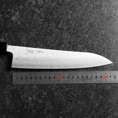 Gyuto Sweden Stainless Steel Nashiji Washi Damascus Black Walnut Handle 210mm-[Musashi]-[Japanese-Kitchen-Knives]