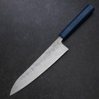 Gyuto Sweden Stainless Steel Nashiji Washi Damascus Blue Urushi Handle 210mm-[Musashi]-[Japanese-Kitchen-Knives]