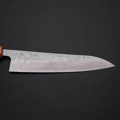 Gyuto Sweden Stainless Steel Nashiji Washi Damascus Yaki Urushi Handle 210mm (8.3”)-[Musashi]-[Japanese-Kitchen-Knives]