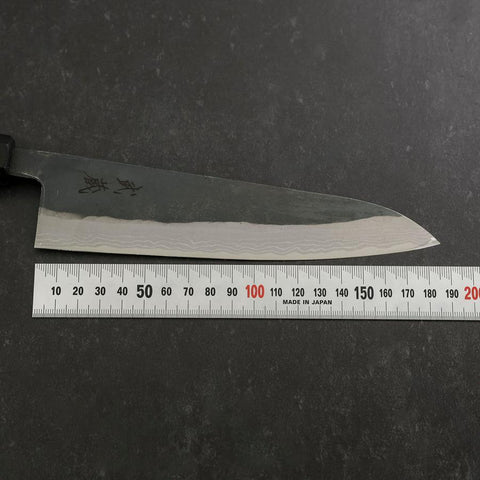 Gyuto V-Toku 2 Kurouchi Damascus Buffalo Ebony Handle 185mm (7.3”) (7.3”)-[Musashi]-[Japanese-Kitchen-Knives]