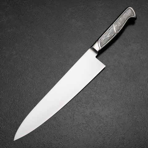 Gyuto VG-1 Polished Stainless Handle 210mm-[Musashi]-[Japanese-Kitchen-Knives]