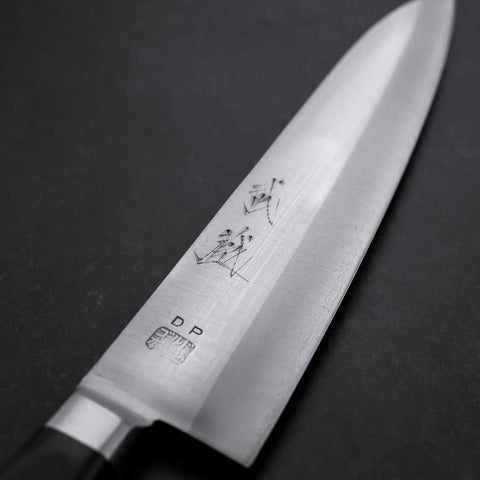 Gyuto VG-1 Polished Western Black Handle 180mm (Tsuba-ari) (7”)-[Musashi]-[Japanese-Kitchen-Knives]
