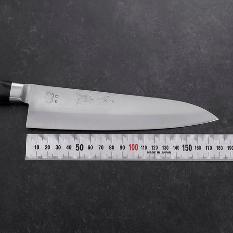 Gyuto VG-1 Polished Western Black Handle 180mm (Tsuba-ari) (7”)-[Musashi]-[Japanese-Kitchen-Knives]