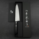 Gyuto VG-1 Polished Western Black Handle 180mm (Tsuba-nashi) (7”)-[Musashi]-[Japanese-Kitchen-Knives]