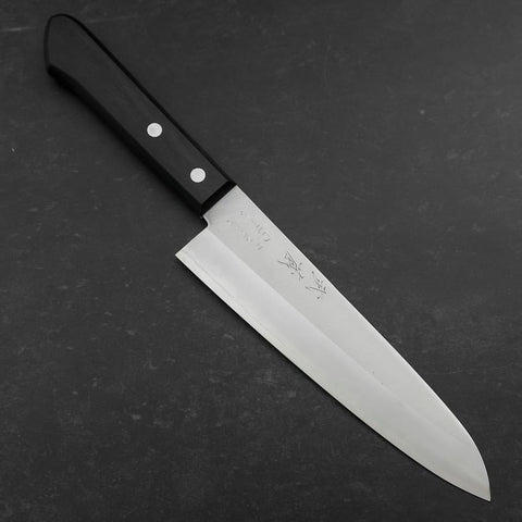 Gyuto VG-1 Polished Western Black Handle 180mm (Tsuba-nashi) (7”)-[Musashi]-[Japanese-Kitchen-Knives]