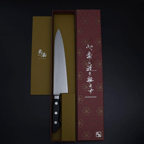 Gyuto VG-1 Polished Western Black Handle 210mm-[Musashi]-[Japanese-Kitchen-Knives]