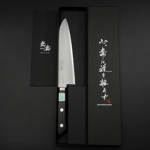 Gyuto VG-1 Polished Western Copper Inlay Handle 180mm-[Musashi]-[Japanese-Kitchen-Knives]