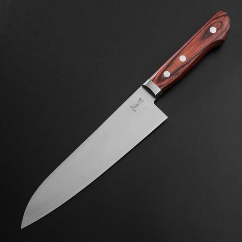 Gyuto VG-1 Polished Western Mahogany Handle 180mm-[Musashi]-[Japanese-Kitchen-Knives]