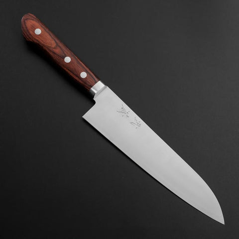 Gyuto VG-1 Polished Western Mahogany Handle 180mm-[Musashi]-[Japanese-Kitchen-Knives]