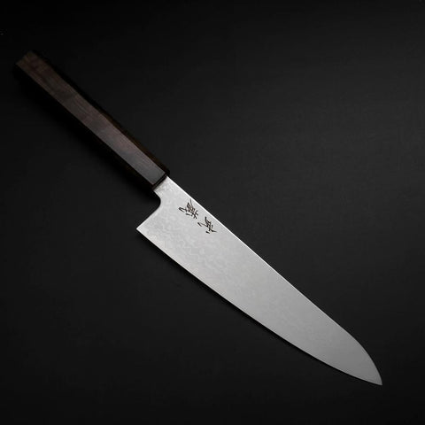 Gyuto VG-10 Damascus Ashwood Handle 195mm (7.7”)-[Musashi]-[Japanese-Kitchen-Knives]