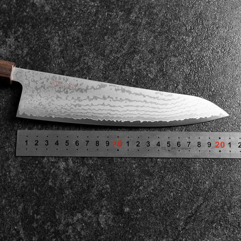 Gyuto VG-10 Damascus Ashwood Handle 210mm-[Musashi]-[Japanese-Kitchen-Knives]