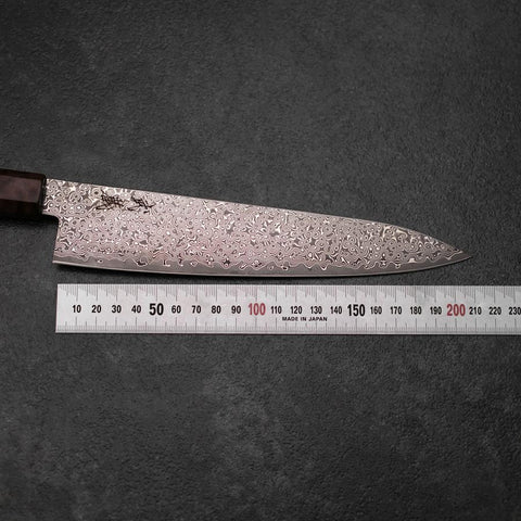 Gyuto VG-10 Damascus Brown Birch Handle 210mm-[Musashi]-[Japanese-Kitchen-Knives]