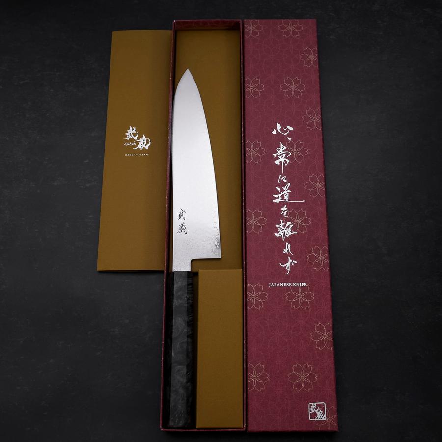誠黒崎　コアレス　フラワー　vg10+vg2 牛刀210mm Gyuto VG-10 Damascus Gray Birch Handle 210mm (8.3”) – MUSASHI