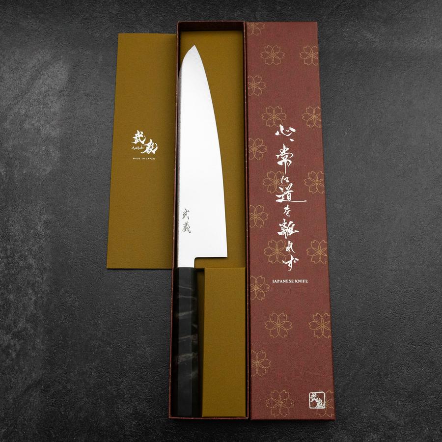 牛刀 VG-10 ダマスカス グレースタビライズド樺の木柄 240mm – MUSASHI