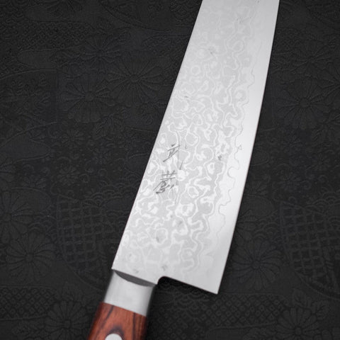 Gyuto VG-10 Damascus Mahogany Handle 210mm (8.3”)-[Musashi]-[Japanese-Kitchen-Knives]
