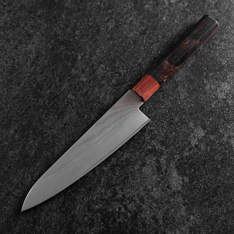 Gyuto VG-10 Damascus Shitan Ebony Handle 180mm-[Musashi]-[Japanese-Kitchen-Knives]