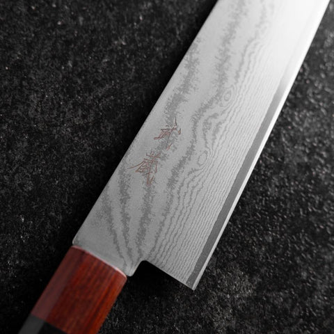 Gyuto VG-10 Damascus Shitan Ebony Handle 210mm-[Musashi]-[Japanese-Kitchen-Knives]