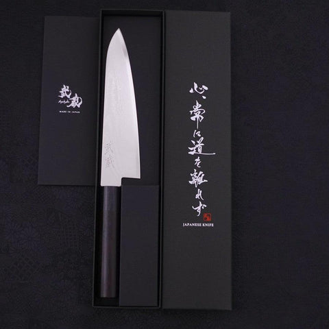 Gyuto VG-10 Damascus Shitan Handle 180mm (7”)-[Musashi]-[Japanese-Kitchen-Knives]