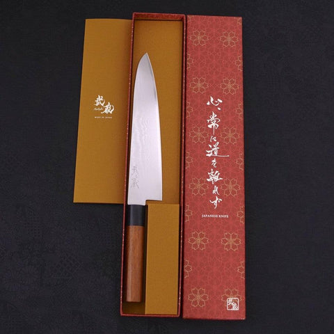 Gyuto VG-10 Damascus Shitan Handle 210mm (8.3”)-[Musashi]-[Japanese-Kitchen-Knives]