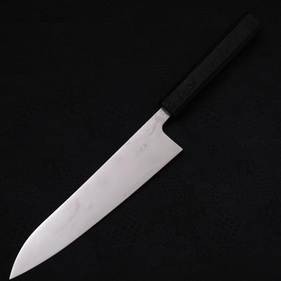 Gyuto VG-10 Damascus Sumi Black Ishime Urushi Handle 210mm-VG-10-Damascus-Japanese Handle-[Musashi]-[Japanese-Kitchen-Knives]