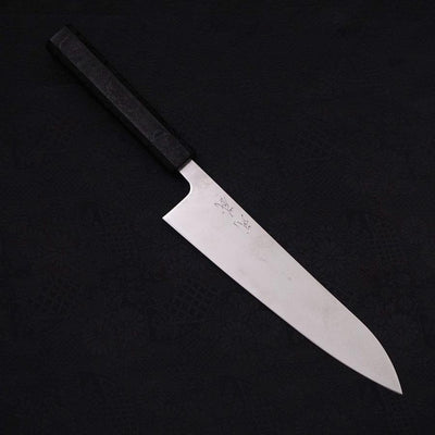 Gyuto VG-10 Damascus Sumi Black Ishime Urushi Handle 210mm-VG-10-Damascus-Japanese Handle-[Musashi]-[Japanese-Kitchen-Knives]