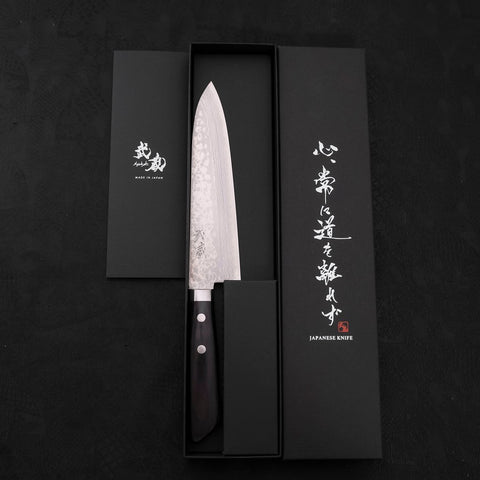 Gyuto VG-10 Damascus Western Black Handle 180mm (7”)-[Musashi]-[Japanese-Kitchen-Knives]