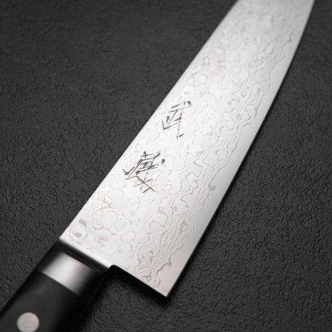 Gyuto VG-10 Damascus Western Black Handle 180mm-[Musashi]-[Japanese-Kitchen-Knives]