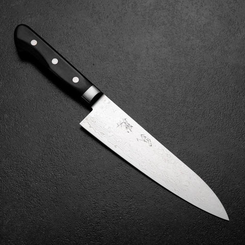 Gyuto VG-10 Damascus Western Black Handle 180mm-[Musashi]-[Japanese-Kitchen-Knives]