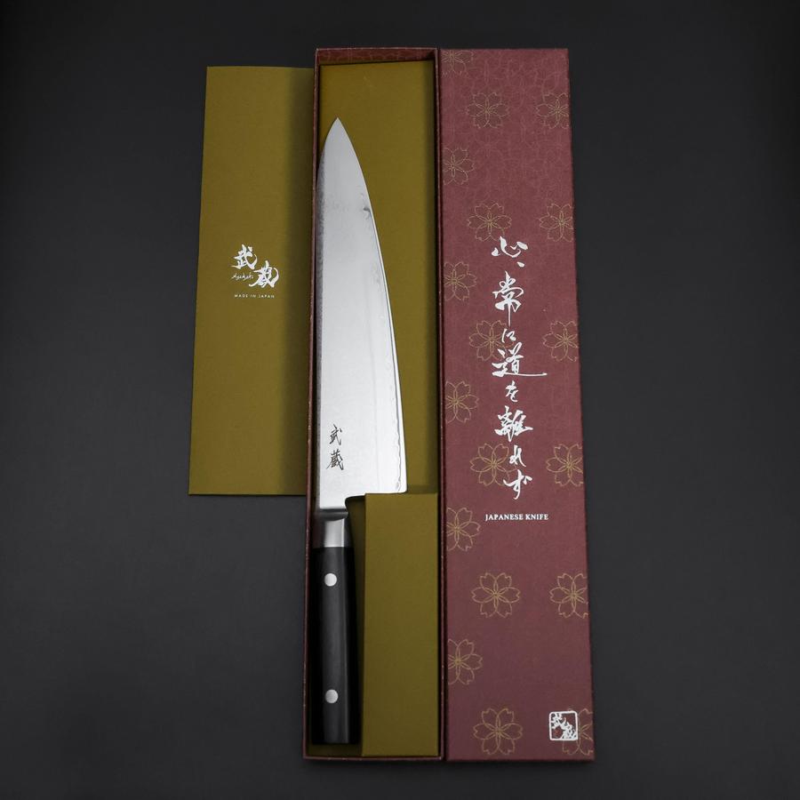 牛刀 VG-10 ダマスカス 洋風黒柄 200mm – MUSASHI