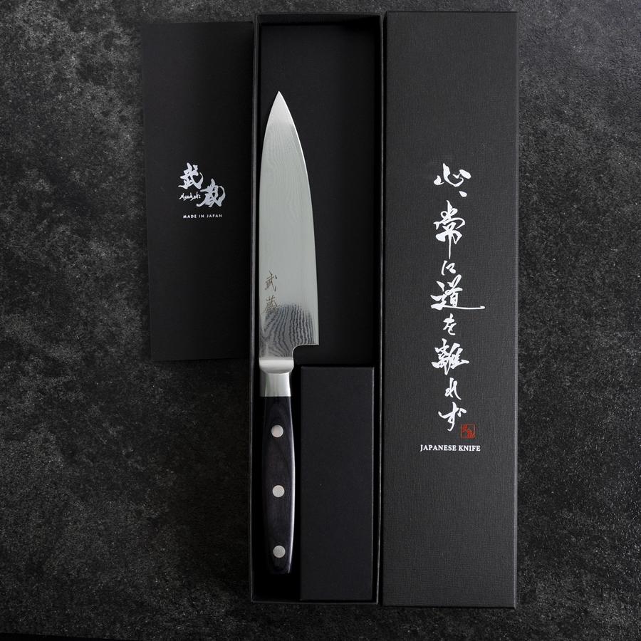 Gyuto VG-10 Damascus Western Round Handle 150mm (5.9”)-[Musashi]-[Japanese-Kitchen-Knives]