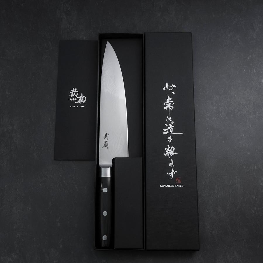 牛刀 VG-10 ダマスカス 洋風黒柄 200mm – MUSASHI