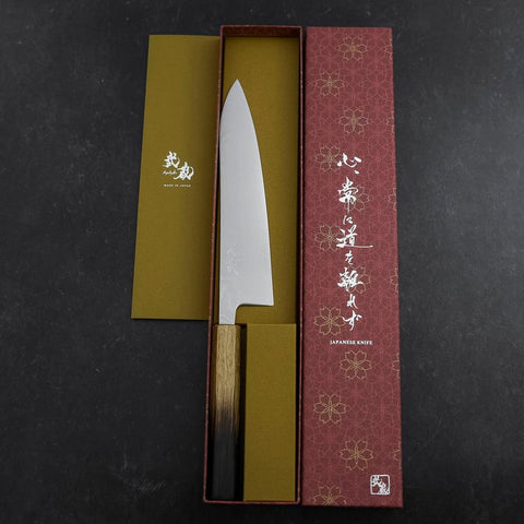 Gyuto VG-10 Damascus Yaki Urushi Handle 210mm (8.3”)-[Musashi]-[Japanese-Kitchen-Knives]