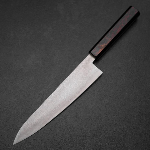 Gyuto VG-10 Damascus Yamanaka Black Urushi Handle 210mm-[Musashi]-[Japanese-Kitchen-Knives]