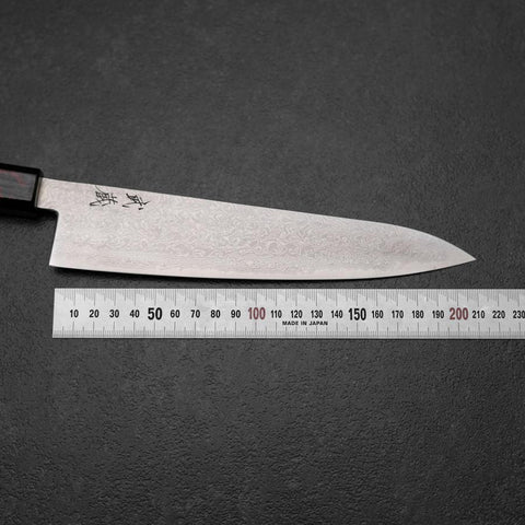 Gyuto VG-10 Damascus Yamanaka Black Urushi Handle 210mm-[Musashi]-[Japanese-Kitchen-Knives]