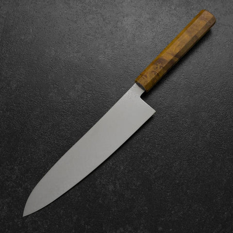 Gyuto VG-10 Damascus Yellow-Brown Birch Handle 210mm-[Musashi]-[Japanese-Kitchen-Knives]