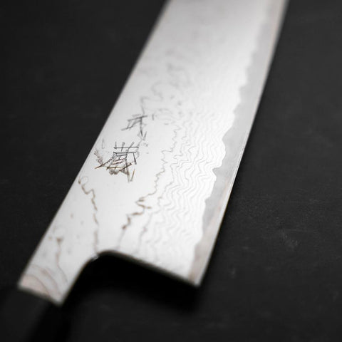 Gyuto VG-10 Nickel Damascus Buffalo Ebony Handle 210mm (8.3”)-[Musashi]-[Japanese-Kitchen-Knives]