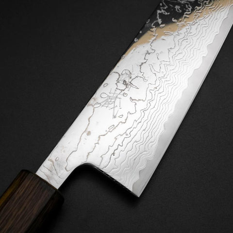 Gyuto VG-10 Nickel Damascus Sumi Urushi Handle 210mm (8.3”)-[Musashi]-[Japanese-Kitchen-Knives]